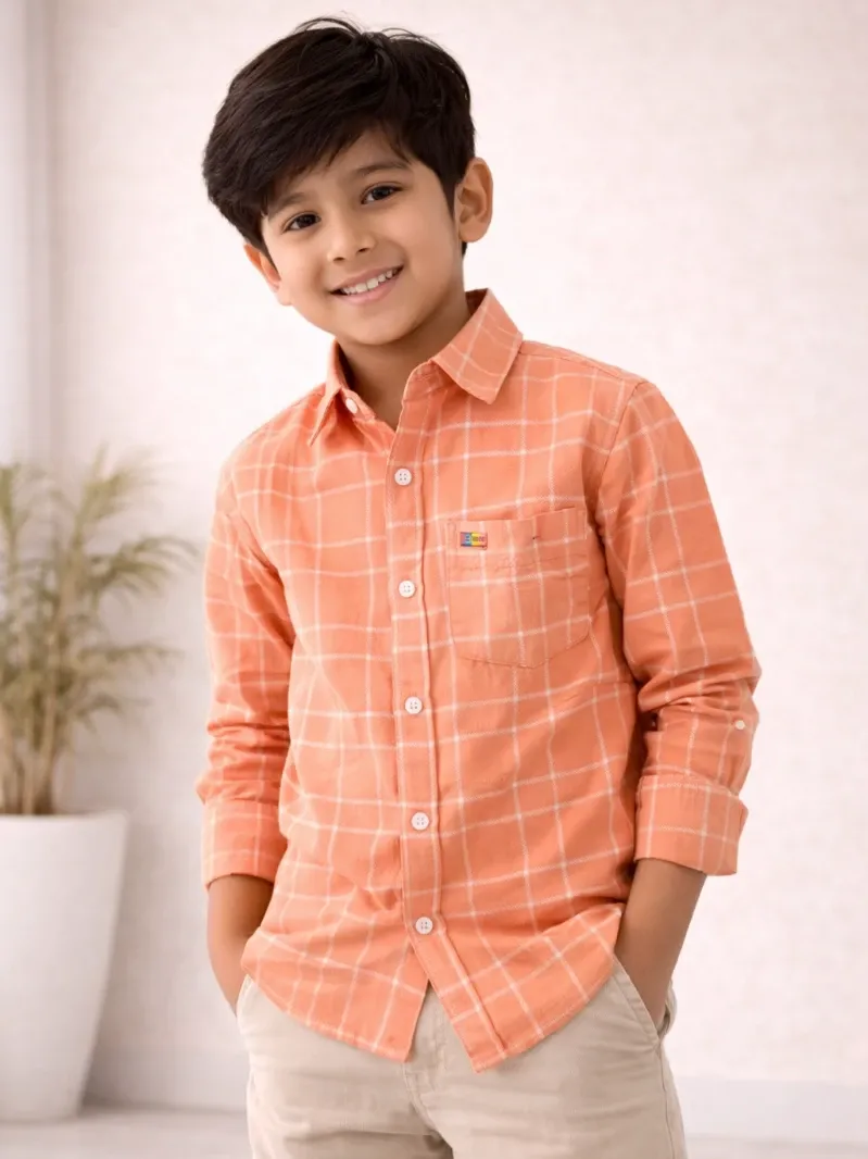 Kids Cotton Check Full Sleeve Shirts– Soft & Comfortable Wear