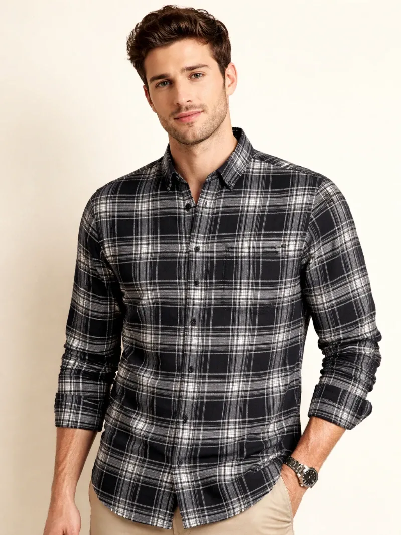 Men’s Yarned Checks Oxford Cotton Full Sleeve Casual Shirt